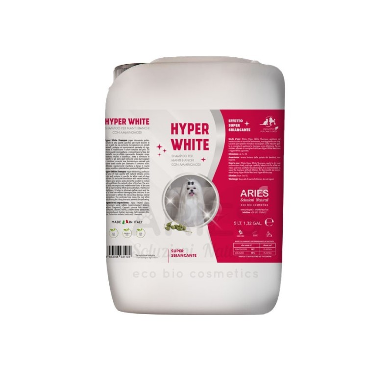 Hyper White Shampoo Super Sbiancante 250 ML - 1 LT - 5 LT - ariespet