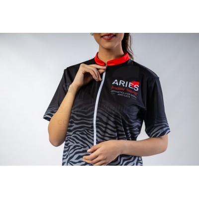 Black Striped Woman Groomer Shirt