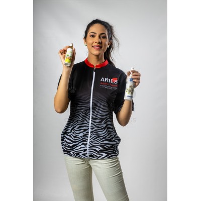 Black Striped Woman Groomer Shirt