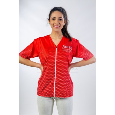 Red Bubbles Woman Groomer Shirt