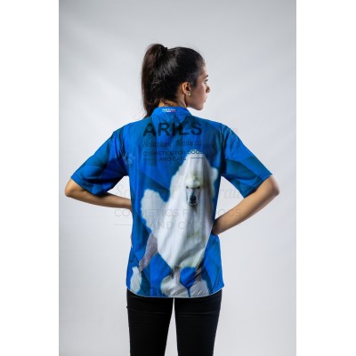 Blu Unisex Shirt with White Poodle