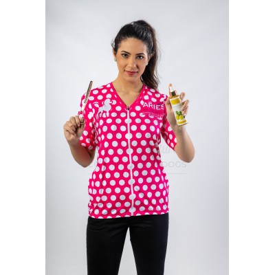 Fuxia Bubbles Woman Groomer Shirt