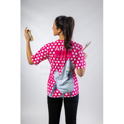 Fuxia Bubbles Woman Groomer Shirt