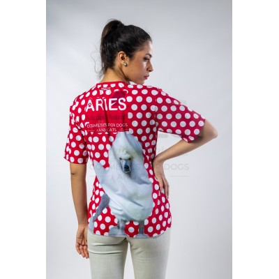 Red Bubbles Woman Groomer Shirt