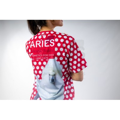 Red Bubbles Woman Groomer Shirt