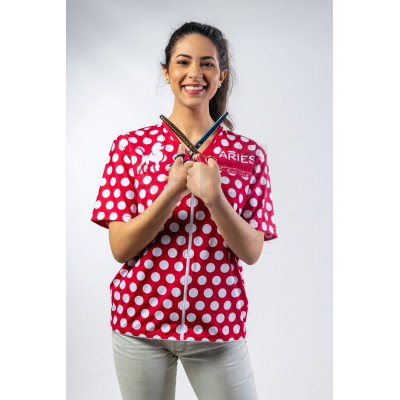 Red Bubbles Woman Groomer Shirt