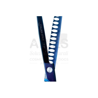 Forbice Chuncker Sfoltitrice Curva 7,5" 18 denti larghi 20,5 cm blu titanium - ariespet