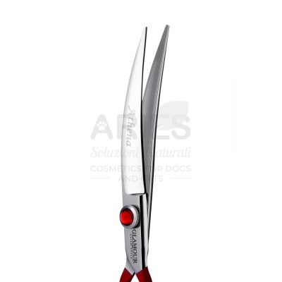 Athena Scissors 6.5" Curved Asian Style Red