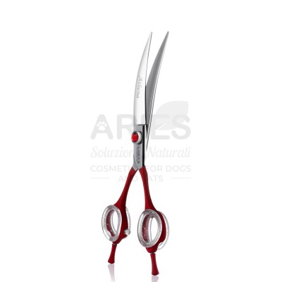 Athena Scissors 6.5" Curved Asian Style Red