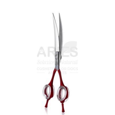 Athena Scissors 6.5" Curved Asian Style Red