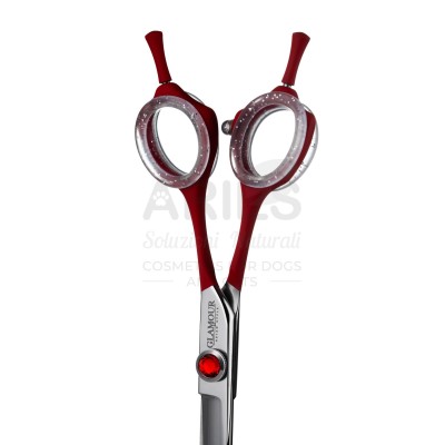 Athena Scissors 6.5" Curved Asian Style Red